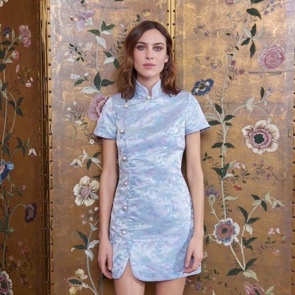 ALEXACHUNG MANDARIN COLLAR DRESS US2